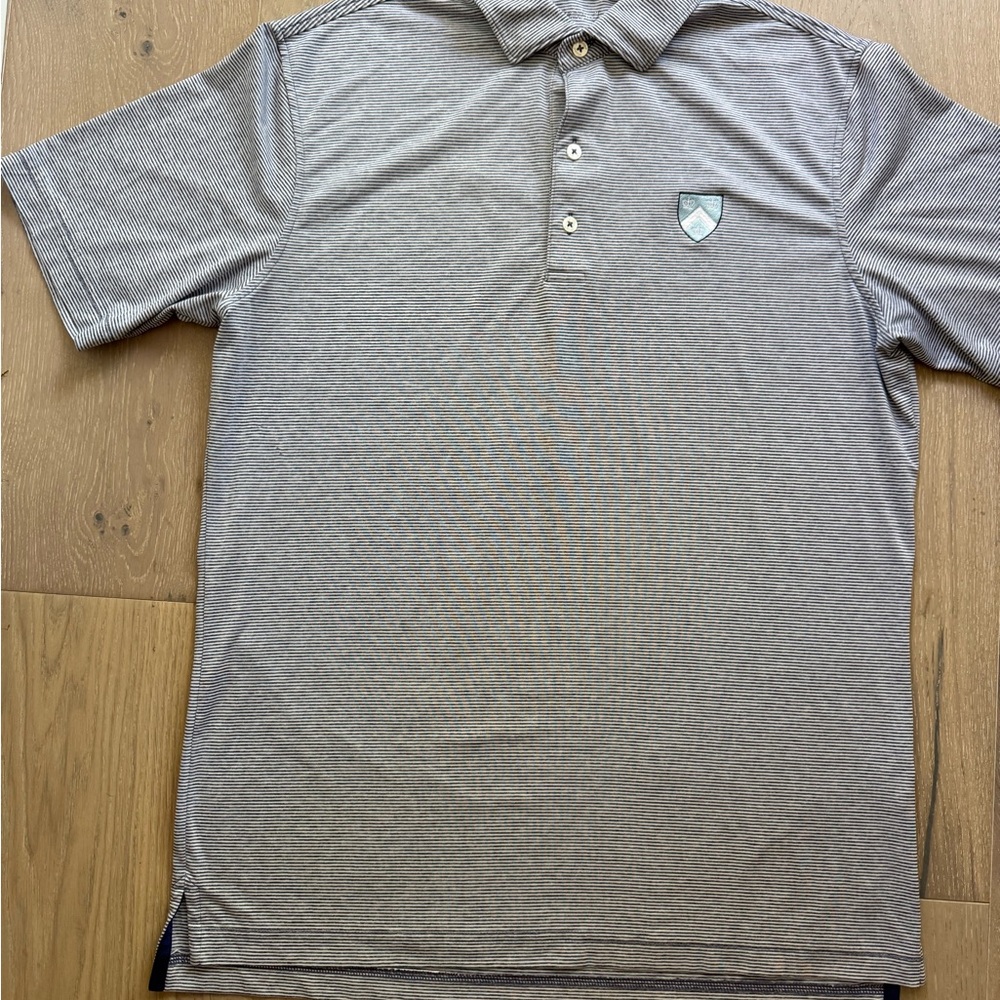 Columbia University Jubilee Charcoal Stripe Stretch Jersey Polo - Picture 2 of 9